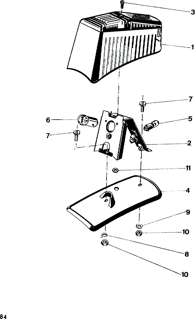 Explosietekening Verlichting, achterlicht Kreidler Florett bromfiets 1972 (3 en 4 versnellingen)