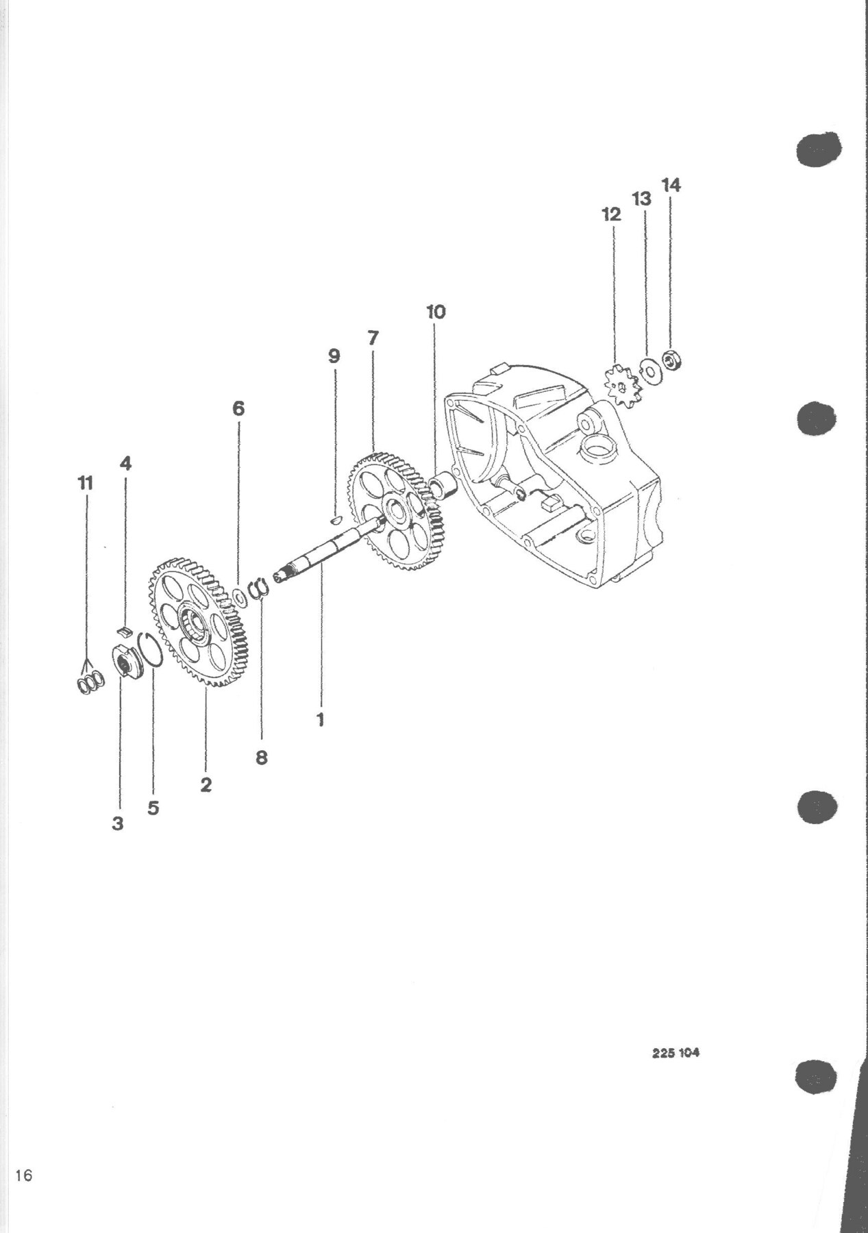 Explosietekening Motor / Getriebe Kreidler Flory MF2/MF4 en Moped MP1/MP2 (1970-1975)