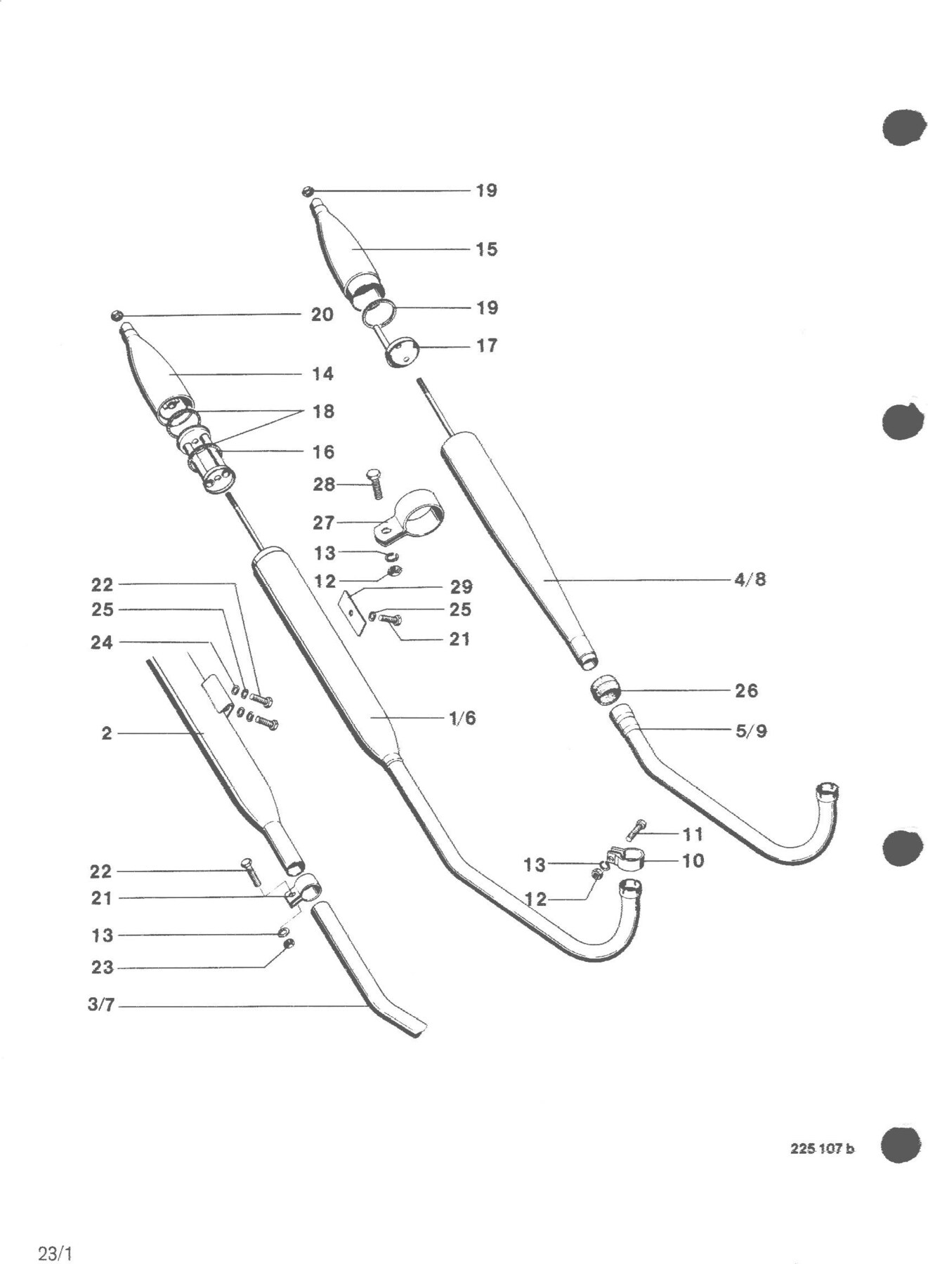 Explosietekening Motor / Weitere Einzel- und Befestigungsteile für Auspuffanlage Kreidler Flory MF2/MF4 en Moped MP1/MP2 (1970-1975)