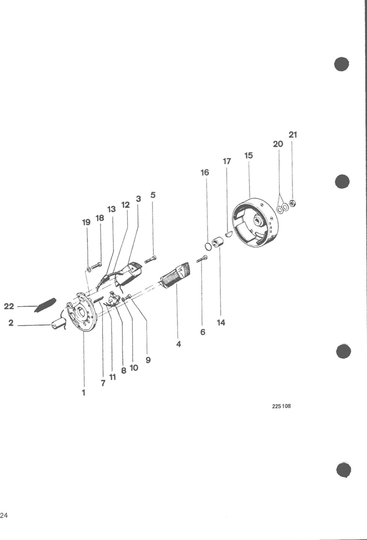 Explosietekening Motor / Zündanlage BOSCH Kreidler Flory MF2/MF4 en Moped MP1/MP2 (1970-1975)