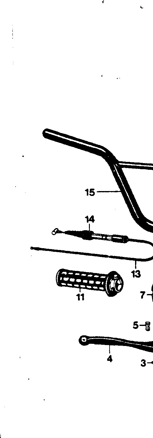 Explosietekening Lenker / Lenkerbiügel, Gasdrekgriff, Gaszug, Vorderradbrenmszug Kreidler LK 800