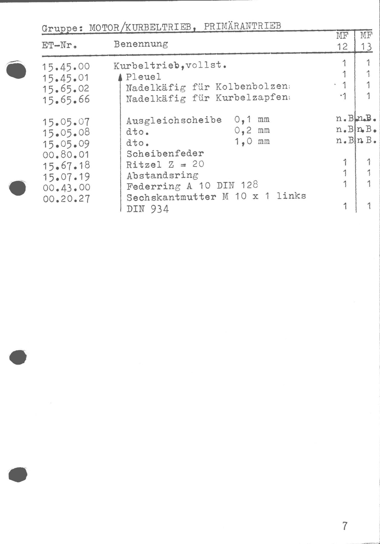 Explosietekening Motor / Kurbeltrieb, primarantrieb Kreidler Mofa/Moped 2 versnellingen automaat