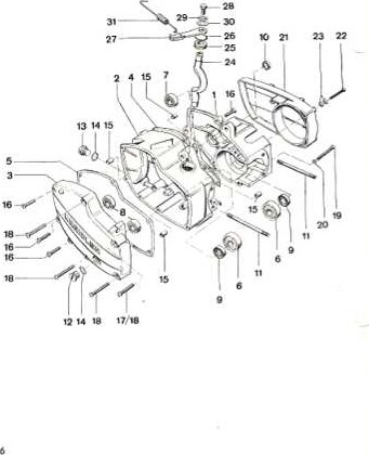 Explosietekening Garterhelften Kreidler MP3 (1969-1972)