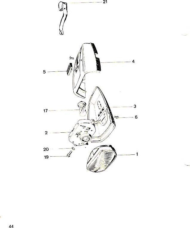 Explosietekening Koplamp Kreidler MP3 (1969-1972)