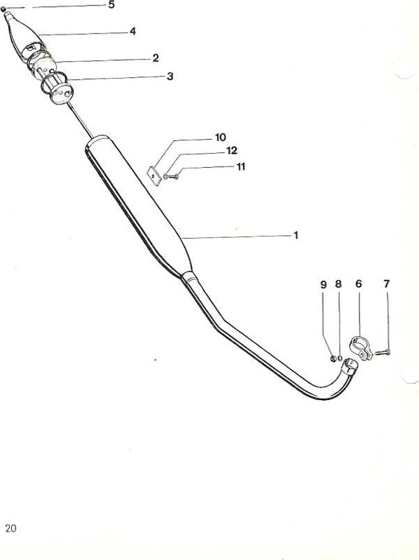 Explosietekening Uitlaat Kreidler MP3 (1969-1972)
