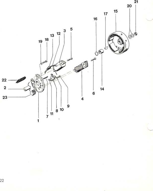 Explosietekening Ontsteking nr: ar Kreidler MP3 (1969-1972)