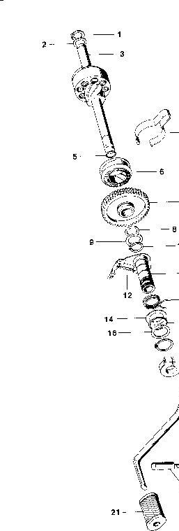 Explosietekening Motor / Kickstarterwelle, Schalthebelnabse, Fußschalthebel Kreidler Florett RS-G, RSH-G en RSH-GS vanaf 1978
