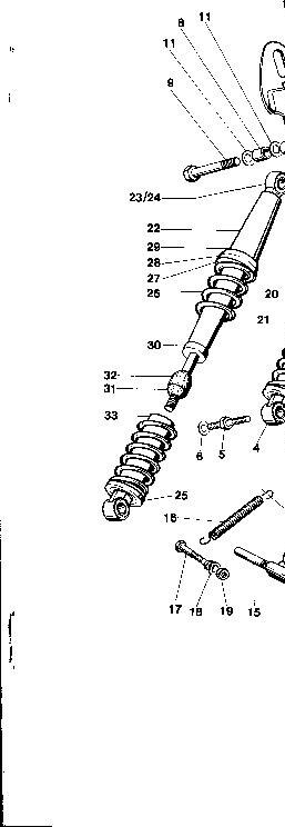 Explosietekening I Hanptrahmen / Hinterradsshwinge, Ständer, K Sportfederbein Kreidler Florett RS-G, RSH-G en RSH-GS vanaf 1978