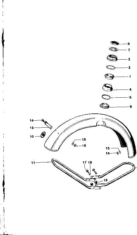 Explosietekening Teleskopgabel / Steuerlager, Vorderrad-Kotflügel bis Pe.-Nr, 5 179 Kreidler Florett RS-G, RSH-G en RSH-GS vanaf 1978