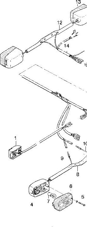 Explosietekening Elektr. Anlage / Blinkerschalter, Lenkerschalter Blinkerhalter mit Kreidler Florett RS-G, RSH-G en RSH-GS vanaf 1978