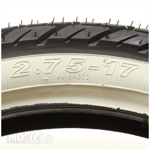 Buitenband Kenda 2.75x17 K418 4PR 41P whitewall (wit) TT