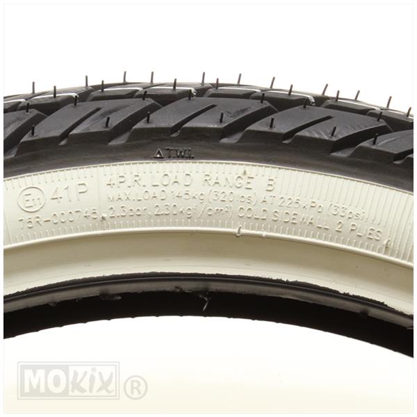 Buitenband Kenda 2.75x17 K418 4PR 41P whitewall (wit) TT
