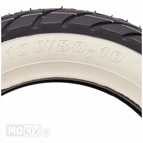 Buitenband 100/80-10 Kenda K413 whitewall tubeless