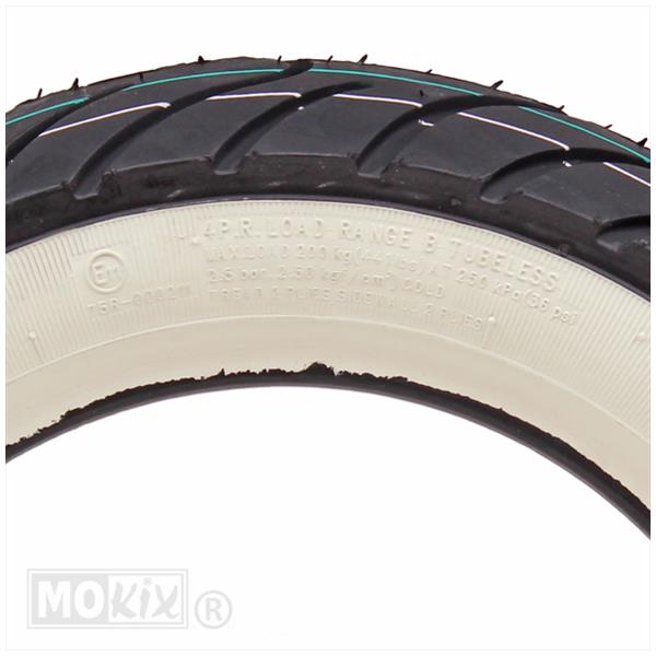 Buitenband 100/80-10 Kenda K413 whitewall tubeless