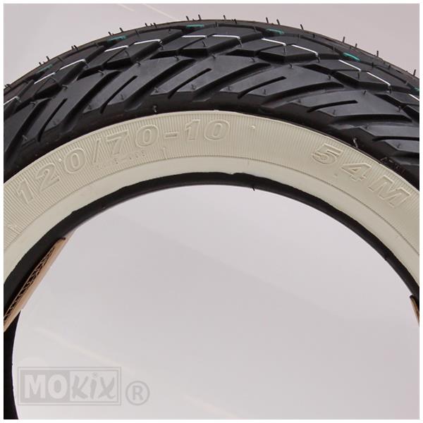 Buitenband 120/70-10 Kenda K418 whitewall tubeless