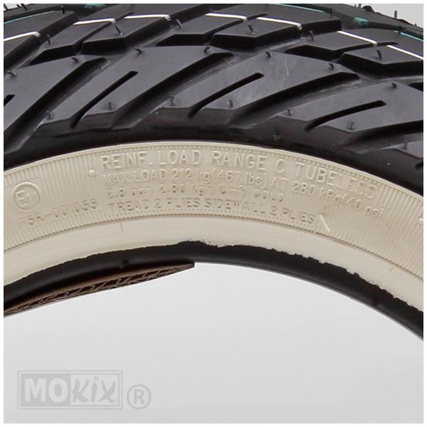 Buitenband 120/70-10 Kenda K418 whitewall tubeless