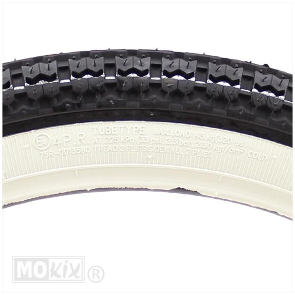 Buitenband Kenda 2.50x19 K252 4PR whitewall (wit) TT