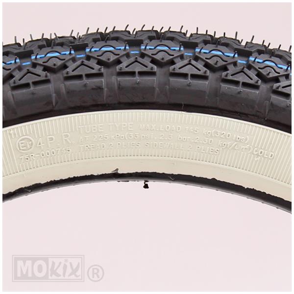 Buitenband Kenda 2.75x17 K265 4PR whitewall (wit) TT