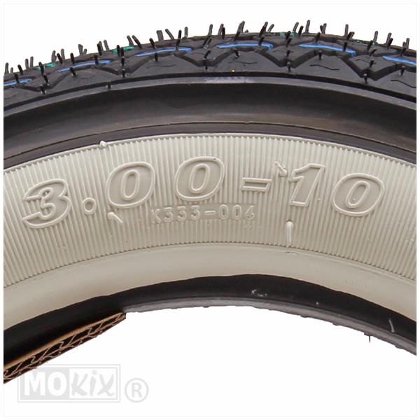 Buitenband 3.00-10 Kenda K333 whitewall tubeless