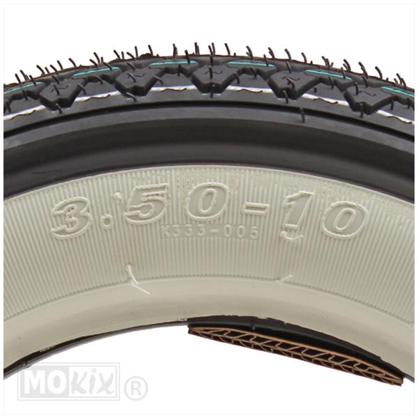 Buitenband 3.50-10 Kenda K333 whitewall tubeless