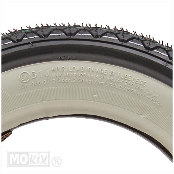 Buitenband 3.50-10 Kenda K333 whitewall tubeless