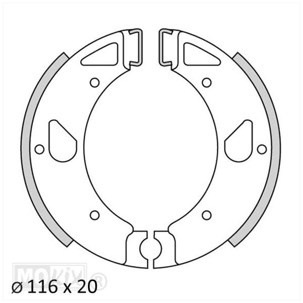 REMSCHOEN-SET KREIDLER OT KLEINE NAAF(116mm CAMP) voor Kreidler