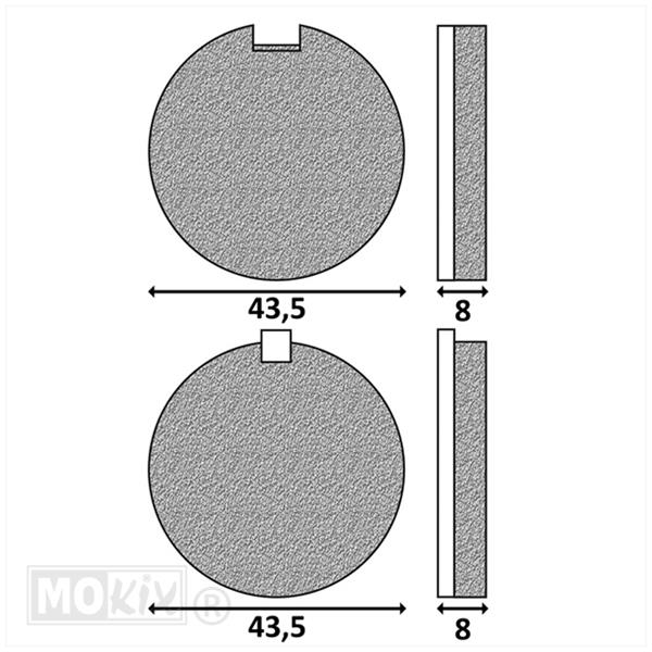 REMBLOKSET RMC/S 44x6.4/10mm voor Kreidler