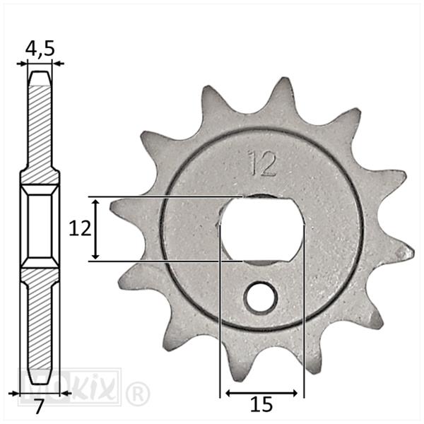 VOORTANDWIEL 3V/4V (415) 12tands IGM voor Kreidler