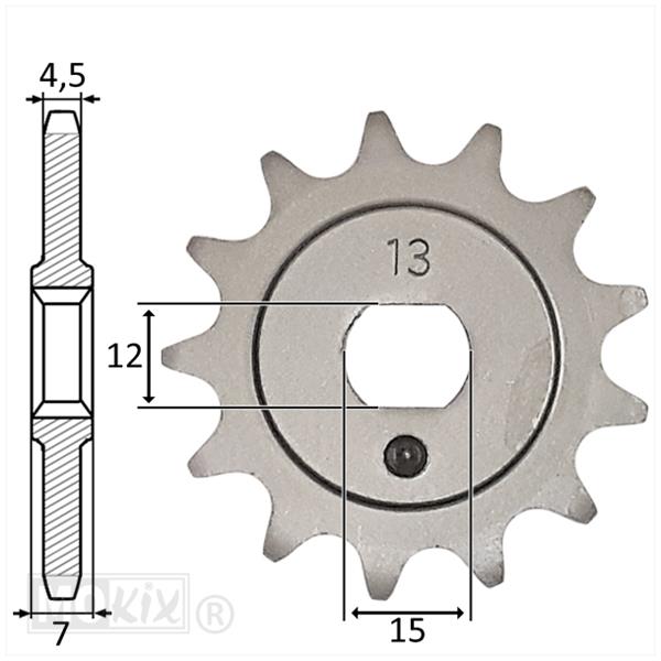 VOORTANDWIEL 3V/4V (415) 13tands IGM voor Kreidler
