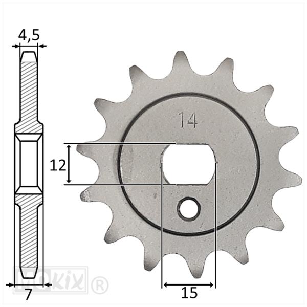 VOORTANDWIEL 3V/4V (415) 14tands IGM voor Kreidler