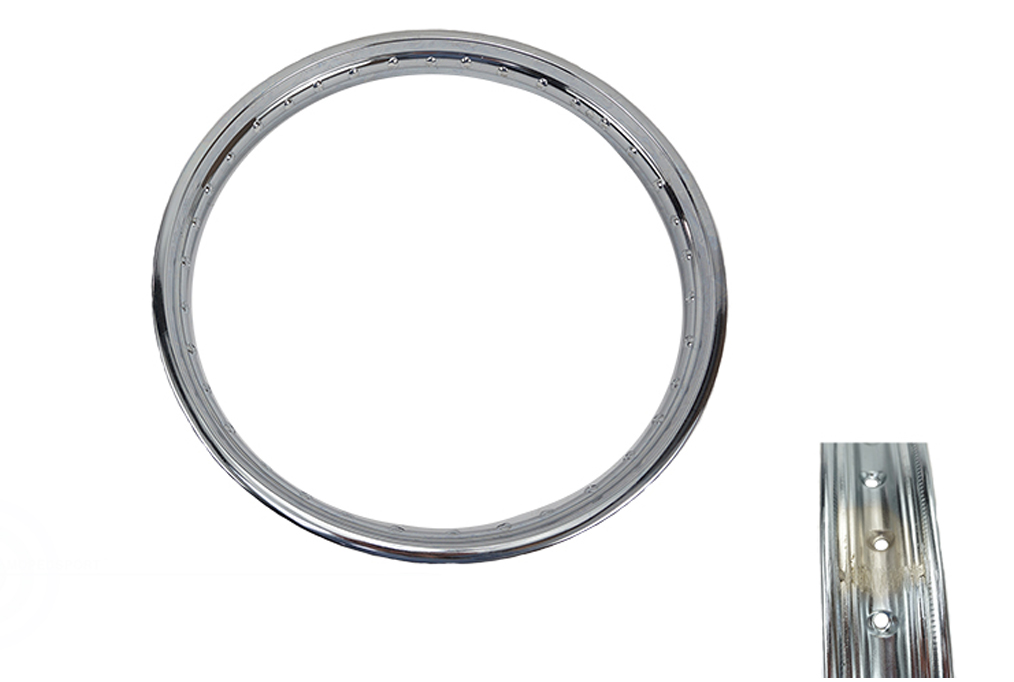 UNIVERSEEL BROMFIETS 517 Velg 17x1.50 chrome 53mm Schum model | mooie lasnaad | WIEL 517-15.119 chroom voor Kreidler
