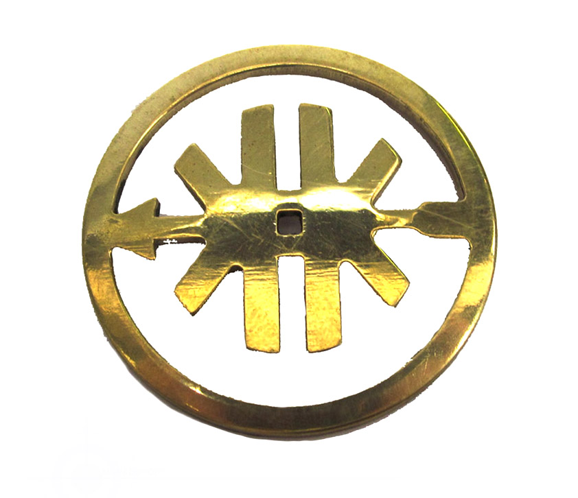 Embleem tank "KK"rond messing 77.21.05 voor Kreidler