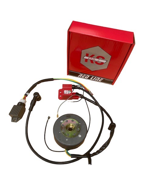 BROMFIETS CDI-ontsteking/ontsteking 50cc 6V-ontsteking Kokusan EVO2 -PLUS RED LINE - Maximaal koppel bij lage toerentallen - inclusief beschrijving en aansluitschema voor Kreidler