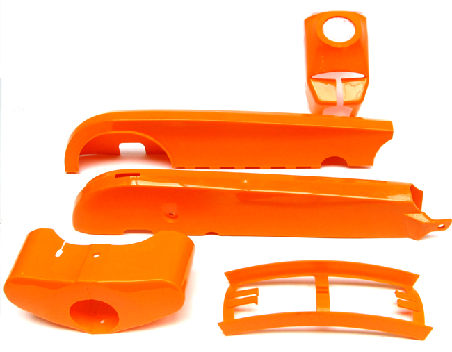 Kettingkast set 4x oranje 750.00.94 frame set plastic kettingkast voorvorkkap halhoofdkap verbindingsstuk voor Kreidler