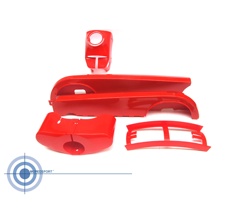 Kettingkast set 4x rood 750.00.94 frame set plastic kettingkast voorvorkkap halhoofdkap verbindingsstuk voor Kreidler