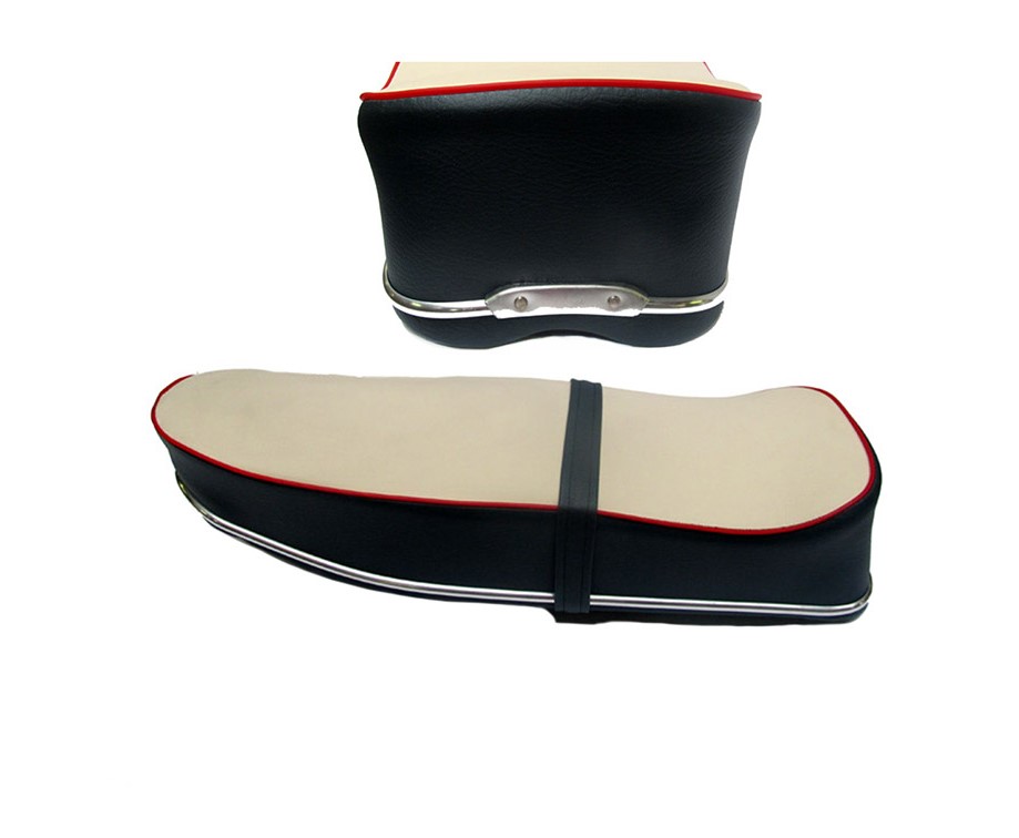 Buddyseat creme / grijs rode bies 3 Versnellingen 27.15.99 voor Kreidler