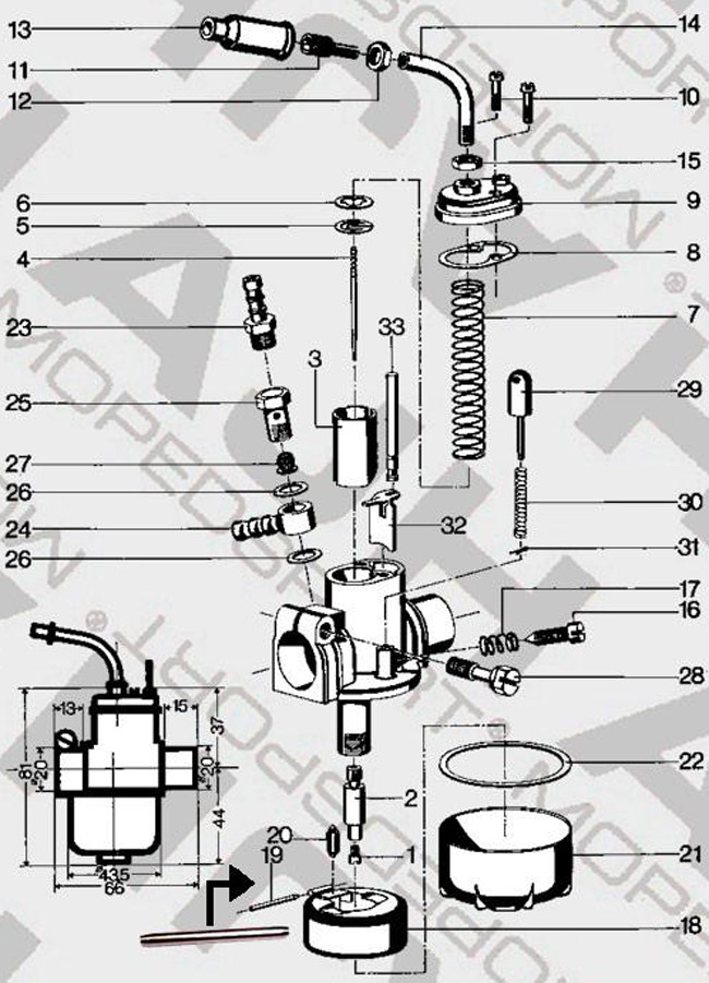 BING/PUCH MAXI/KREIDLER/BROMFIETS NR 19 Vlotterstift 52-055 1-17-54 1-16-59 1-15-46 1-12-232 1-12-210 1-10-77 110MM-12MM-15MM-17MM CARBURATEUR voor Kreidler