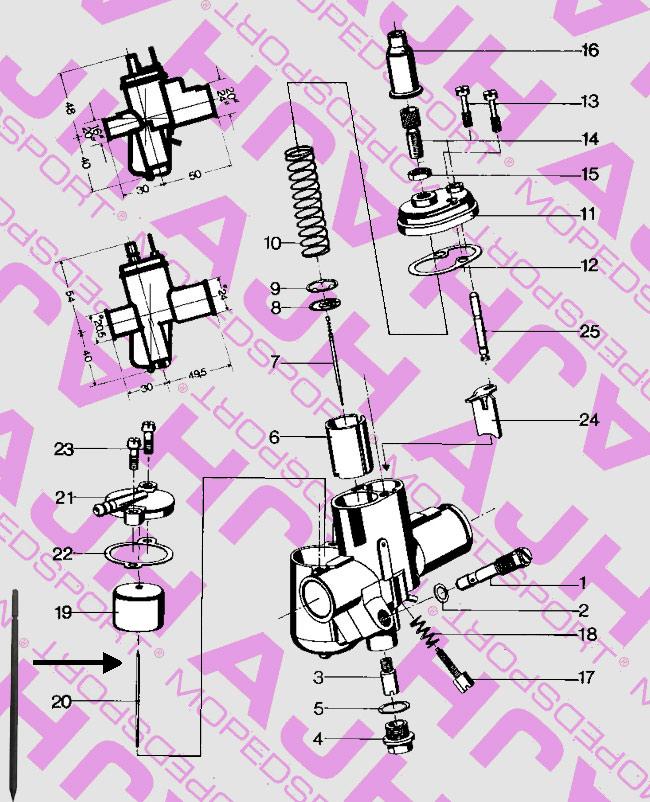 BING SACHS NR20 Vlotternaald 1-17-37 17MM CARBURATEUR voor Kreidler