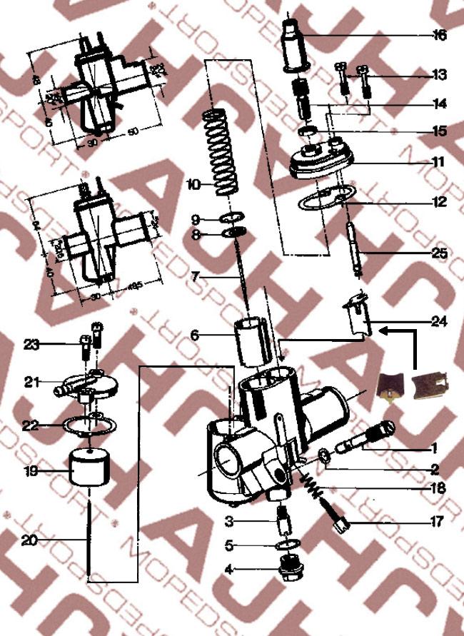 BING/BROMFIETS/KREIDLER Startschuif 19x25mm 57-485 1/16/59 1/17/37 1/17/54 16MM/17MM CARBURATEUR voor Kreidler