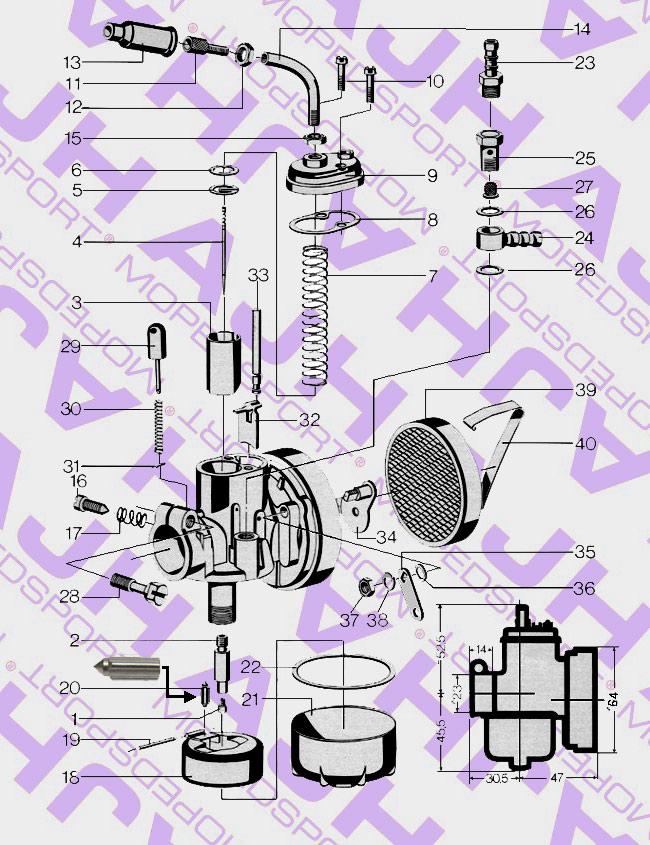 BING/PUCH MAXI/BROMFIETS/KREIDLER NR 20 Vlotternaald 1-17-54 1-12-210 1-16-59 1-10-77 12/15/16/17MM CARBURATEUR voor Kreidler