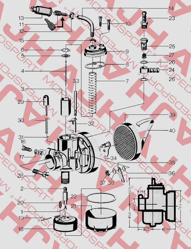 BING/KREIDLER NR 11 Stelschroef 1-17-54 17MM CARBURATEUR voor Kreidler