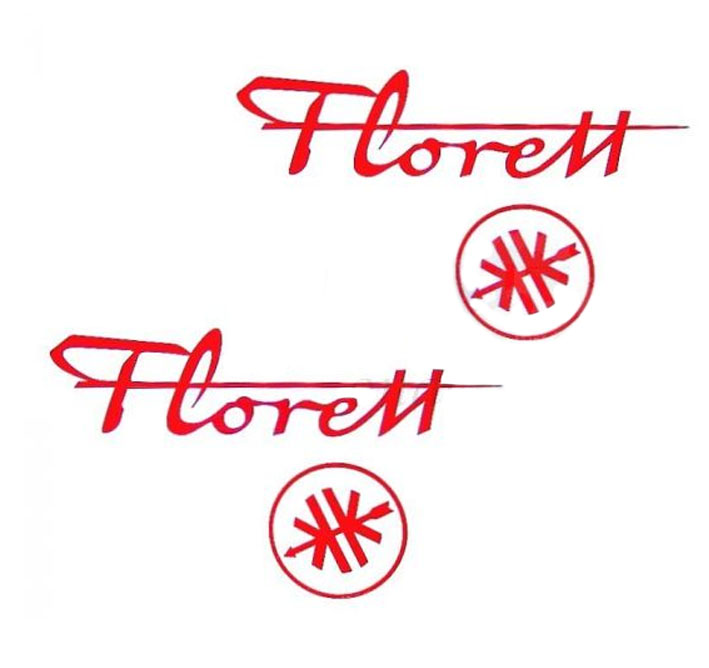 Stickerset rood eitank met logo 170x30mm sticker voor Kreidler