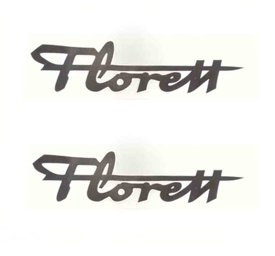 Stickerset transfer Florett 77.81.23e zwart/wit 120x30mm voor Kreidler