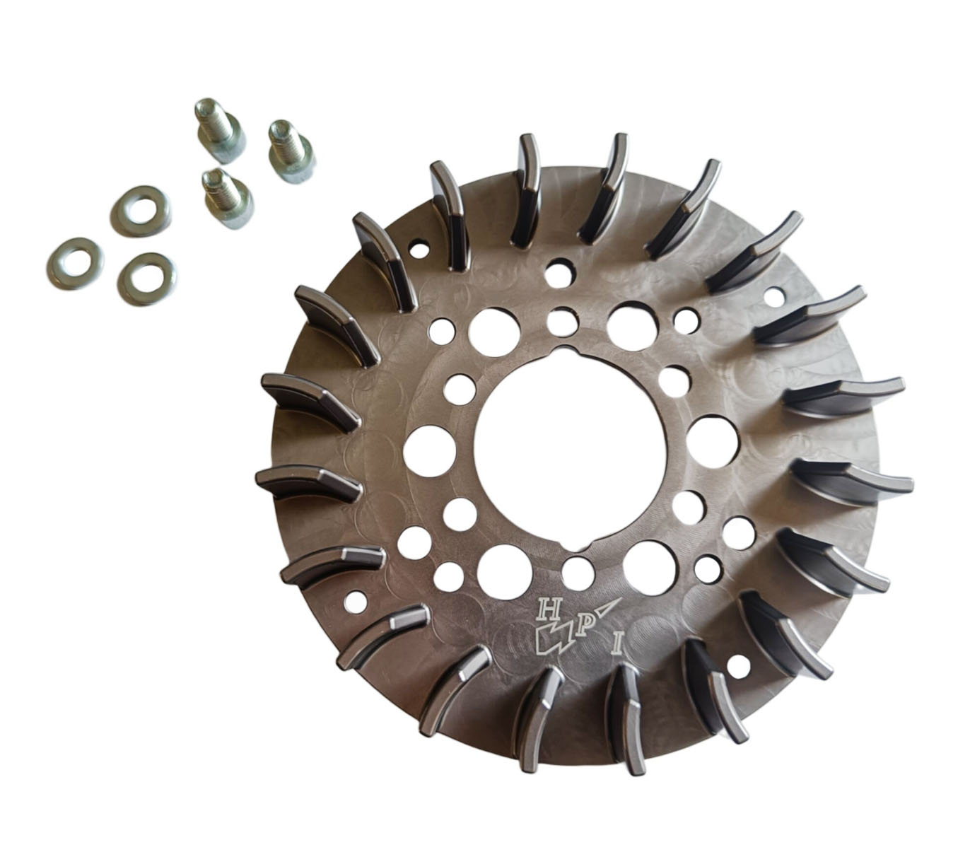 BROMFIETS HPI 2-ten koelfan / schoeprad / fan 116mm buitendiameter aluminium voor geforceerde koeling Kreidler / Bromfiets 517 / 529 / 530 voor Kreidler