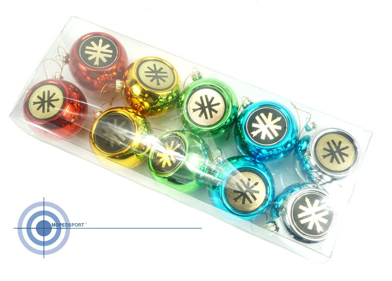 KREIDLER Kerstballen met logo - diverse kleuren Set 10x in verpakking onbreekbaar - Kreidler onderdeel