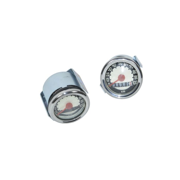 Km tellerklok model vdo 100km/u 48mm wit/zwart camino, kreidler, maxi, puch, zundapp voor Kreidler