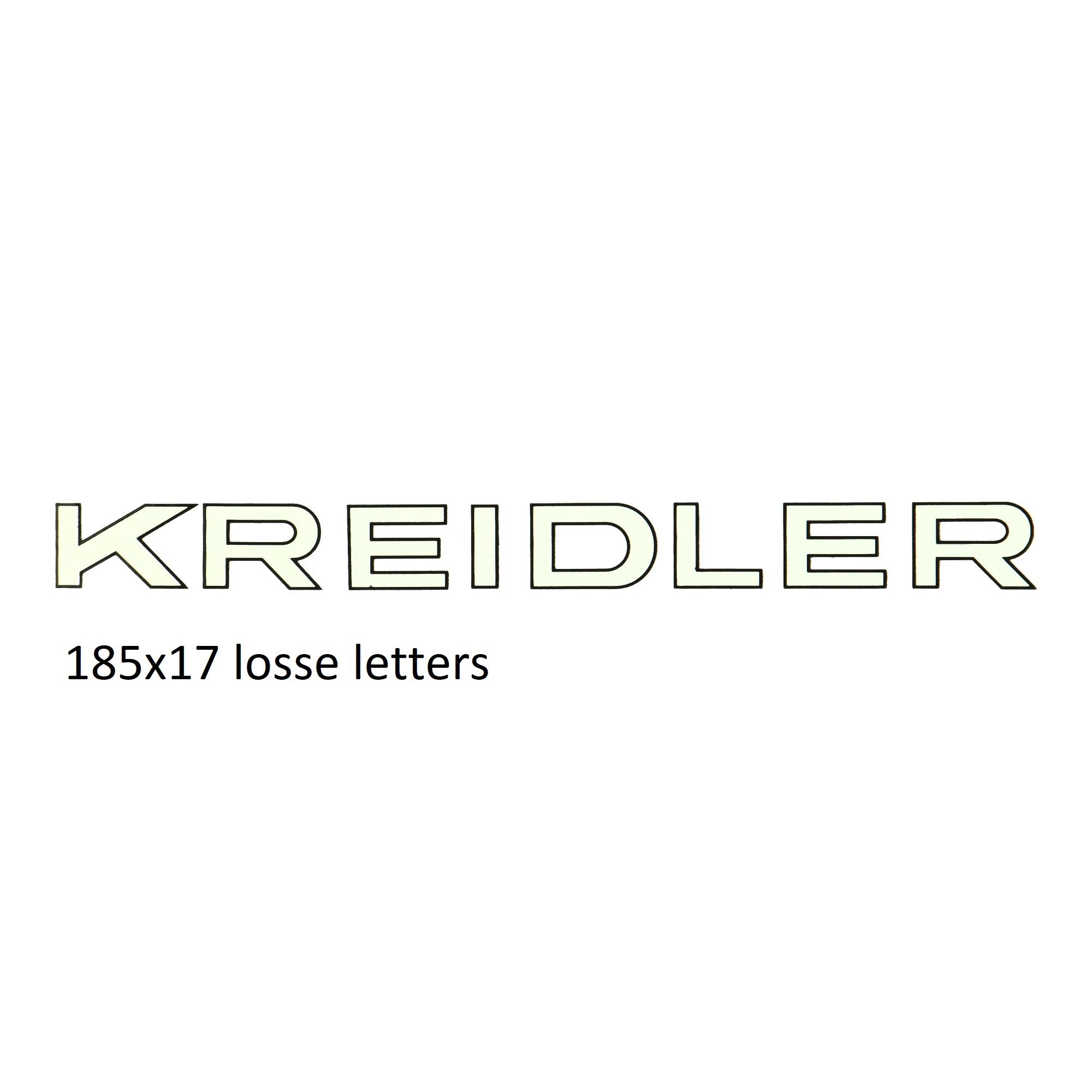 Sticker woord [kreidler] wit/zwart voor Kreidler